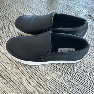 Steve Madden Black Leather Slip-On Women’s Shoes